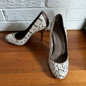B Makowsky Snake Print Heels